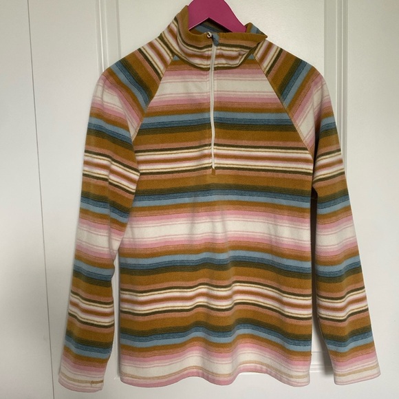 Eddie Bauer Striped 1/4 Zip Fleece‎ - Picture 1 of 9